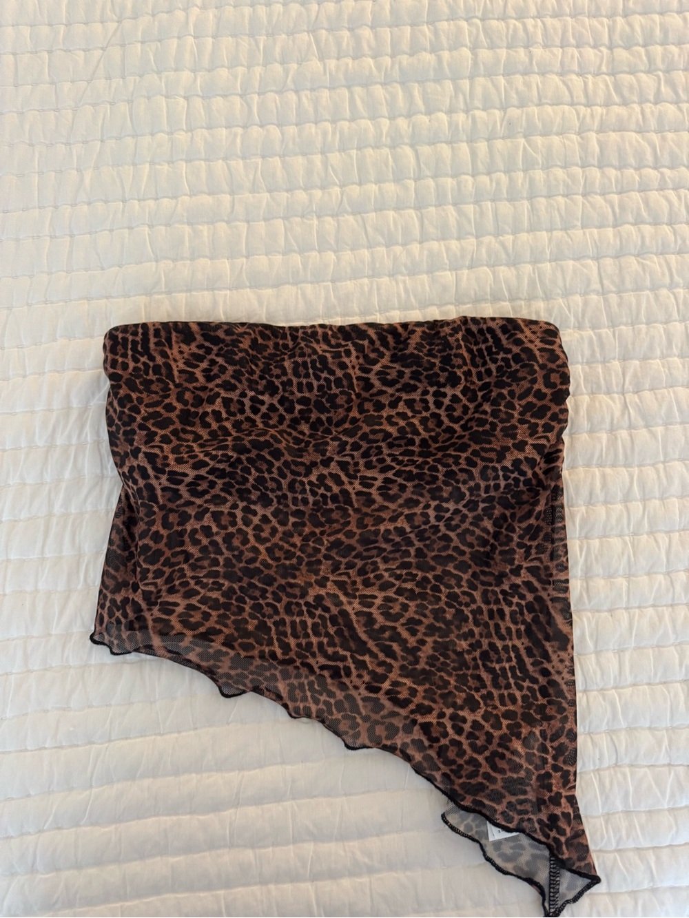 Edikted Brown and Black Leopard Print Asymmetric Crop Top